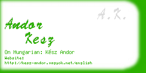 andor kesz business card
