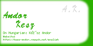 andor kesz business card